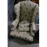 Victorian upholstered wingback chair