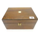 Victorian walnut writing box with fitted interior