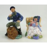 Royal Doulton character figures The Lobster Man HN2317 and Sweet Dreams HN2380 (2)