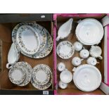 A collection of floral & leaf decorative Wedgwood dinnerware (2 trays)