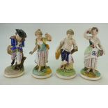 Group of four early 19th century figures,