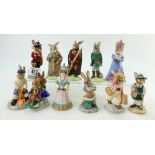 Royal Doulton Bunykins CAvalier DB179, Maid Marion DB245, Friar Tuck DB246, Little John DB243,