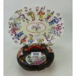 Spode oval platter decorated with Chinese figures all around,