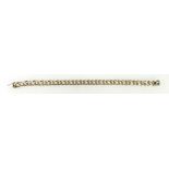 9ct gold gents flat curb link bracelet, 20cm, weight 17.4g.