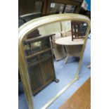 Large modern over mantle bevel edged gilt framed mirror