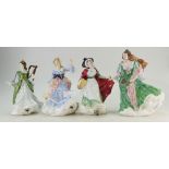 Set of Four Doulton Figurines - Ladies of the British Isles - England, Scotland.