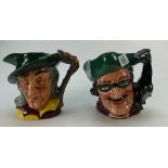 Royal Doulton large character jugs Pied Piper and Dick Turpin (2)