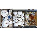 A mixed collection of items including Wedgwood Wild Strawberry pattern part tea set,