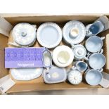 A collection of Wedgwood Queens ware items including part tea set together with Jasperware similar