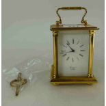 Nice quality brass carriage clock mid - later 20th century,