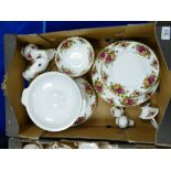 Royal Albert Old Country roses dinner set comprising large platters, various size dinner plates,