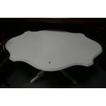 Reproduction white painted shaped coffee table