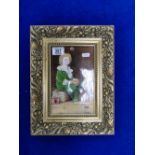Framed ceramic tile hand painted by John Michael titled Bubbles 22 x 14 cm