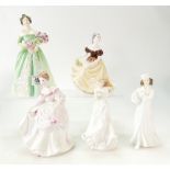 Royal Doulton Lady Figure happy Birthday HN3660, Thank You HN3390,