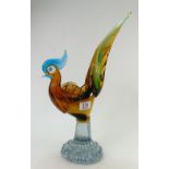 Large mid century Italian Glass sculpture of cockerel