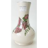 Lise B Moorcroft large studio vase decorated with roses and white fresias design, dated 2013,