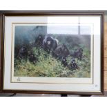 Large limited edition David Shepherd signed print titled The Mountain Gorillas of Rowanda