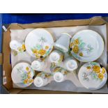 Twenty piece Art Deco style floral teaset by Hammersley