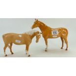 Beswick matt palomino horse 1812 and gloss palomino 1772 (2)