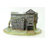 Large stoneware two piece model of Little Moreton Hall, signed in pen by Jessica Van Hallen 1938,