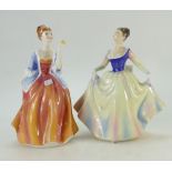 Royal Doulton lady figures Fluer HN2369 and Lisa HN2394 (2)