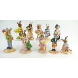 Royal Doulton Bunnykins Scotsman DB180, Welsh Lady DB172,Father DB154, Sands of Time DB229,