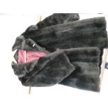 Glem models Ltd Carmena branded simulated fur jacket approx size 14