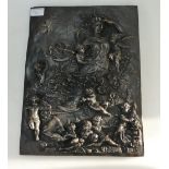 Large Bronzed Plaque with Classical Scene