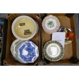 A mixed collection of items to include Spode, Carltonware and Royal Doulton collectable plates,