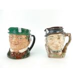 Two large Royal Doulton character jugs Johnny Appleseed D6372 and Mr Pickwick D6060 (2)
