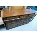 Carved oak 2 over 2 sideboard (re-stained)