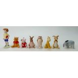 Beswick Winnie the Pooh series to include, Christopher Robin, Eeyore, Owl, Kanga, Piglet, Rabbit,