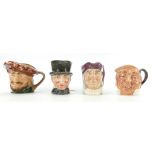 Royal Doulton small character jugs John Peel D5731, Drake D6174,