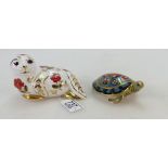 Royal Crown Derby seal and terrapin (both gold stoppers) (2)
