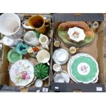A collection of ceramics to include Chelsea Burslem scenic oval plate, small character jugs,