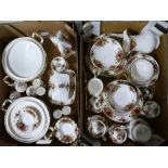 A large collection of Royal Albert Old Country Rose items to include Butter Dish 2x Tureens,