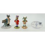 Royal Doulton Bunnykins Uncle am (silver bow) DB175, Jester DB161,