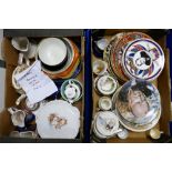 A mixed collection of items to include plates,