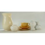 Collection of William Moorcroft items - Trio with Mottled Yellow Glaze,