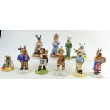 Royal Doulton Bunnykins Sailor DB166, Sydney DB195, Winter Lapland DB297, Sundial DB213,