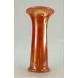 Ruskin Pottery Large Flared Vase with Mottled Orange Glaze