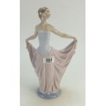 Lladro figure of a dancing lady holding her dress,