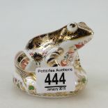 Royal Crown Derby paperweight Old Imari Frog, limited edition , Gold stopper,