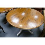 Oak circular dining table,