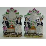 Pair of Staffordshire arbour / clock groups 20.