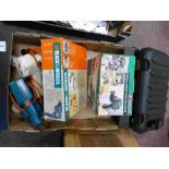 A collection of power tools to include Black & Decker KR420 drill, KR200K drill, DN41 Sander,