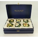 Moorcroft Boxed Set of Six Egg Cups with Daffodil designs in Lined Presentation Box