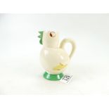 Clarice Cliff Bizarre Newport pottery chocolate pot in the form of a chicken,