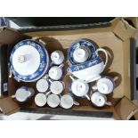 A collection of Wedgwood Blue Siam dinner and coffee ware (17)