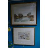 Framed Local Interest Gilbert browne limited edition print titled Grand Union Canal No 11 and